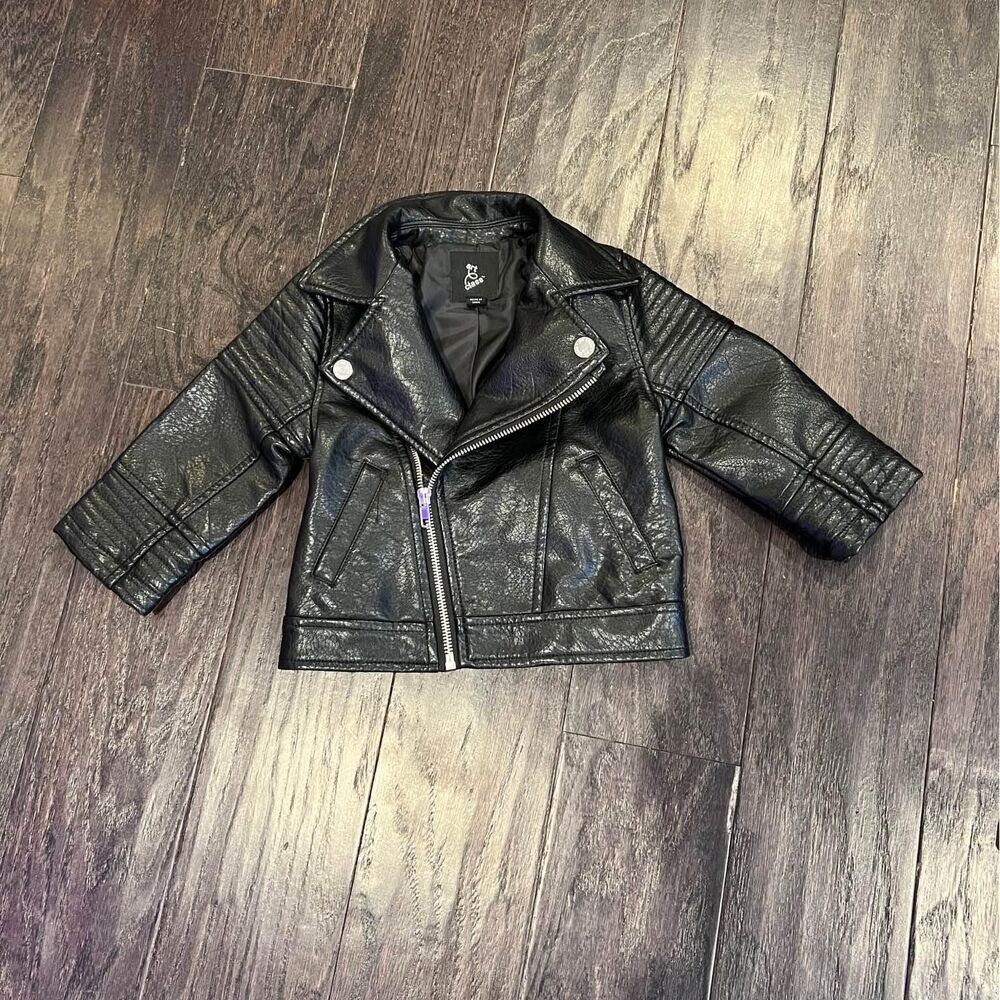 Boys Faux Moto Leather Jacket 18M